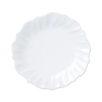 Vietri Incanto Stone Ruffle Dinner Plate In White