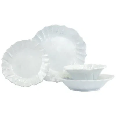 Vietri Incanto Stone Ruffle Four - Piece Place Setting In Light White