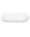 Vietri Incanto Stone Ruffle Oval Tray In White