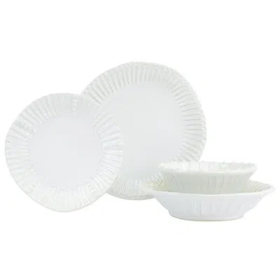 Vietri Incanto Stone Stripe Four - Piece Place Setting In White