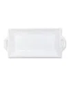 VIETRI INCANTO STONE STRIPE RECTANGULAR HANDLED PLATTER