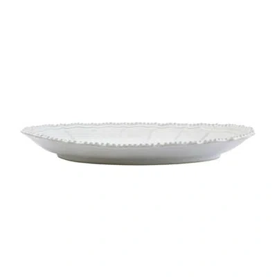 Vietri Incanto Stone White Baroque Large Oval Shallow Plate