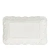 Vietri Incanto Stone Lace Small Rectangular Platter, White In White