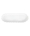 Vietri Incanto Stone White Ruffle Oval Tray In White