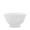 Vietri Incanto Stone White Stripe Small Serving Bowl In White