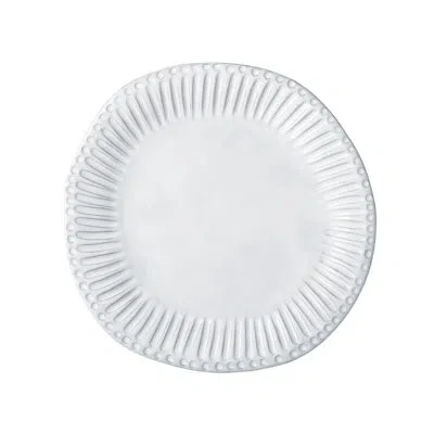 Vietri Incanto Stripe European Dinner Plate In White