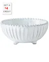 Vietri Incanto Stripe Footed Bowl With $4 Credit In White