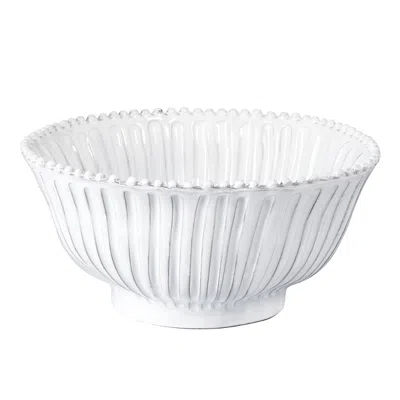 Vietri Incanto Stripe Medium Serving Bowl In White