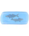 Vietri Isola Medium Glass Serving Tray In Blue