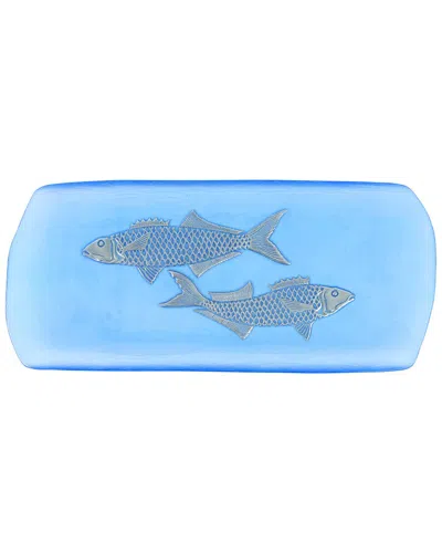 VIETRI VIETRI ISOLA GLASS MEDIUM FISH RECTANGULAR TRAY  WITH $9 CREDIT