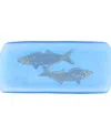 Vietri Isola Glass Medium Fish Rectangular Tray In Blue