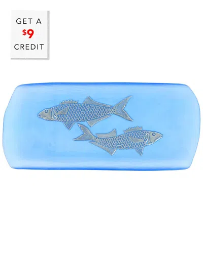 VIETRI VIETRI ISOLA GLASS MEDIUM FISH RECTANGULAR TRAY WITH $9 CREDIT