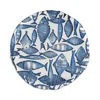 Vietri Isola Glass Round Platter In Blue