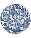 Vietri Isola Glass Round Platter In Blue