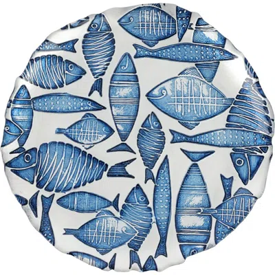 Vietri Isola Glass Salad Plate In Blue