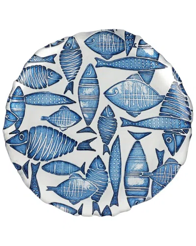 Vietri Isola Glass Salad Plate In Blue