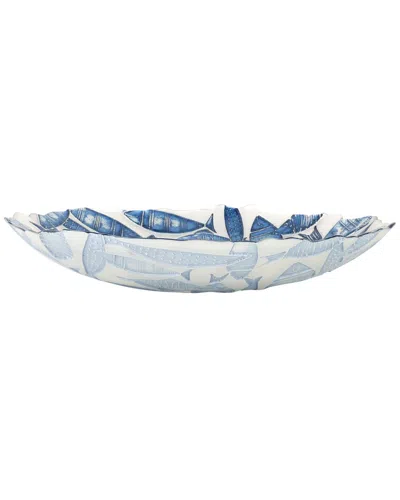 Vietri Isola Glass Shallow Bowl In Blue