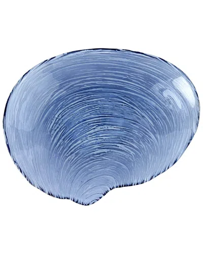 Vietri Isola Glass Shell Plate In Blue