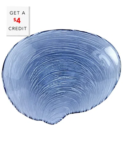 Vietri Isola Glass Shell Plate With $4 Credit In Blue