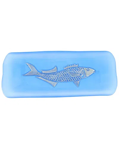 VIETRI VIETRI ISOLA GLASS SMALL FISH RECTANGULAR TRAY WITH $7 CREDIT