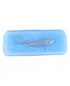 Vietri Isola Glass Small Fish Rectangular Tray In Blue