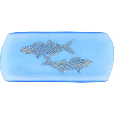 Vietri Isola Medium Glass Serving Tray In Blue