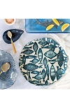Vietri Isola Glass Round Platter In Blue