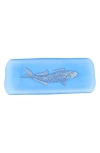 Vietri Isola Glass Small Fish Rectangular Tray In Blue