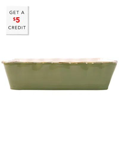 Vietri Italian Bakers Large Rectangular Baker With $5 Credit In Green