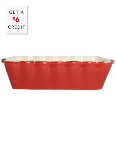 Vietri Italian Bakers Medium Rectangular Baker With $5 Credit In Red