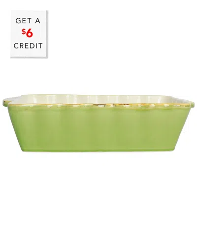 Vietri Italian Bakers Medium Rectangular Baker With $5 Credit In Green