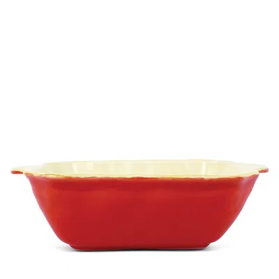 Vietri Italian Bakers Medium Square Baking Dish In Red