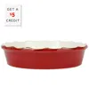 Vietri Italian Bakers Pie Dish With $4 Credit In Red