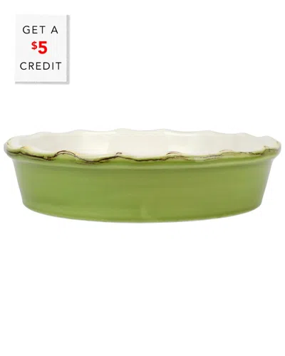 Vietri Italian Bakers Pie Dish With $5 Credit In Green