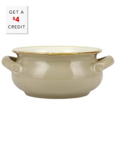 Vietri Italian Bakers Small Handled Round Baker With $4 Credit In Brown