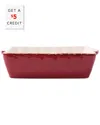 Vietri Italian Bakers Small Rectangular Baker With $4 Credit In Red