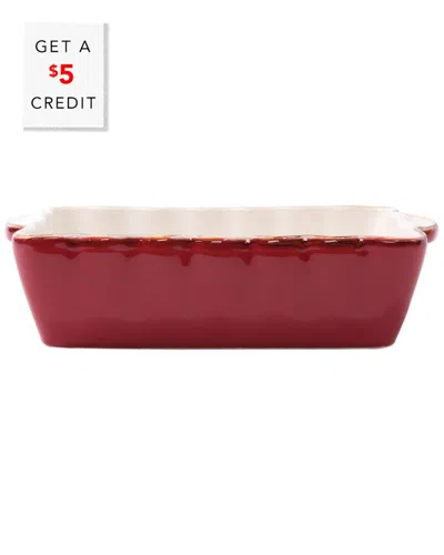 Vietri Italian Bakers Small Rectangular Baker With $4 Credit In Red