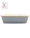 Vietri Italian Bakers Small Rectangular Baker With $4 Credit In Gray