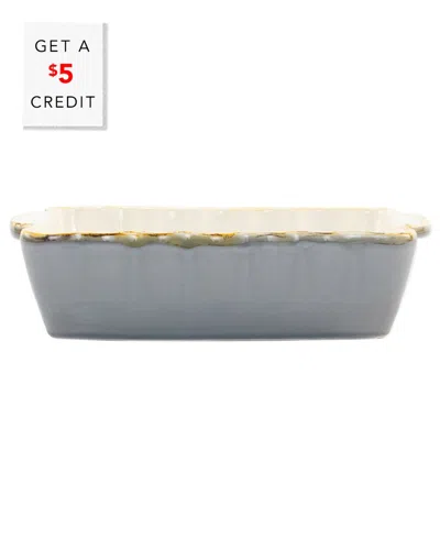 Vietri Italian Bakers Small Rectangular Baker With $4 Credit In Gray