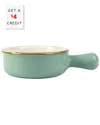Vietri Italian Bakers Small Round Baker With Large Handle In Blue