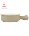 Vietri Italian Bakers Small Round Baker With Large Handle In Brown