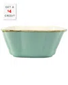 Vietri Italian Bakers Small Square Baker With $4 Credit In Blue