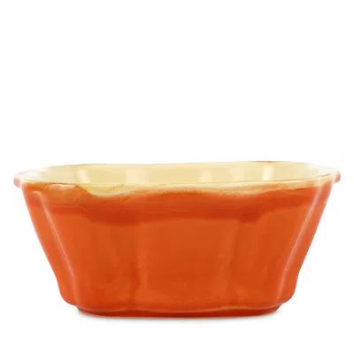 Vietri Italian Bakers Small Square Baking Dish In Orange