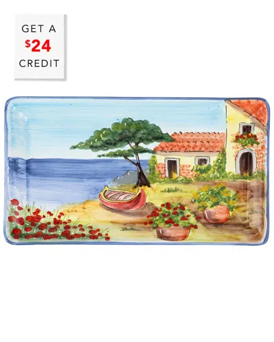 Vietri Landscape Wall Plates Rectangular Platter With Boat With $24 Credit