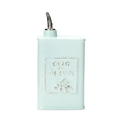 Vietri Lastra Aqua Olive Oil Can In Turquoise/aqua