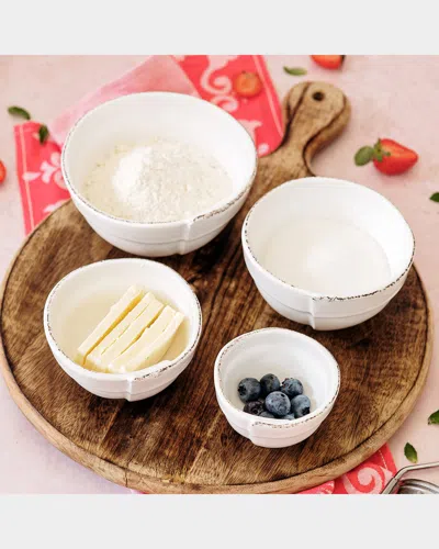 Vietri Lastra Assorted Prepping Bowls, Set Of 4 In White