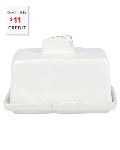Vietri Lastra Butter Dish With $11 Credit In White