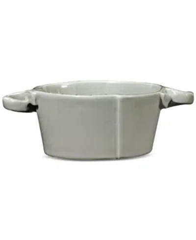 Vietri Lastra Collection Small Handled Bowl In Gray