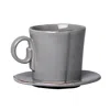Vietri Lastra Espresso Cup & Saucer In Gray
