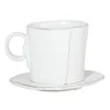 Vietri Lastra Collection Espresso Cup & Saucer In White